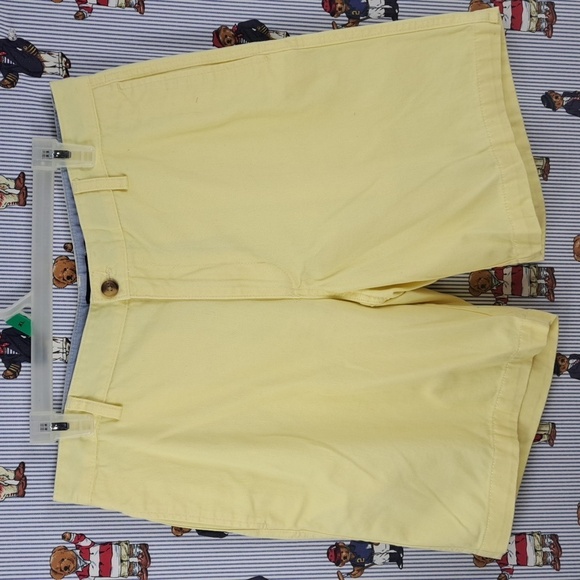 Chaps Ralph Lauren flat front yellow casual preppy summer Cotton shorts SZ 34 - Picture 3 of 7